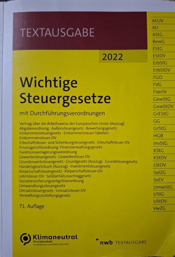 Wichtige steuergesetze mit - steuergesetze,