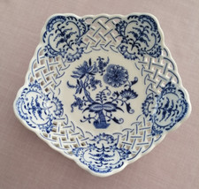 Bohemia Zwiebelmuster Obstschale 5-eckig durchbrochen