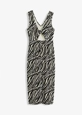 Midi-Kleid Gr. 48/50 Weiß Schwarz Sommerkleid Freizeitkleid Casual-Dress Neu*