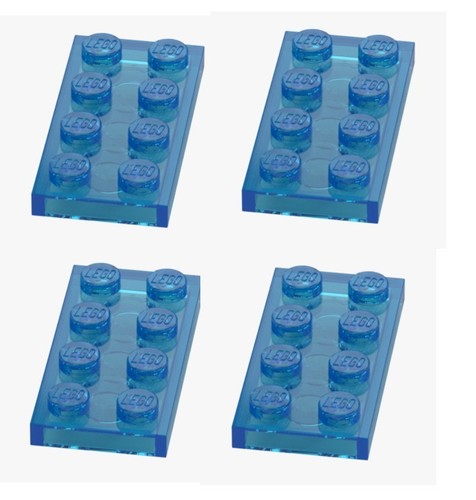 Lego platte 2x4 transparent - 4x,