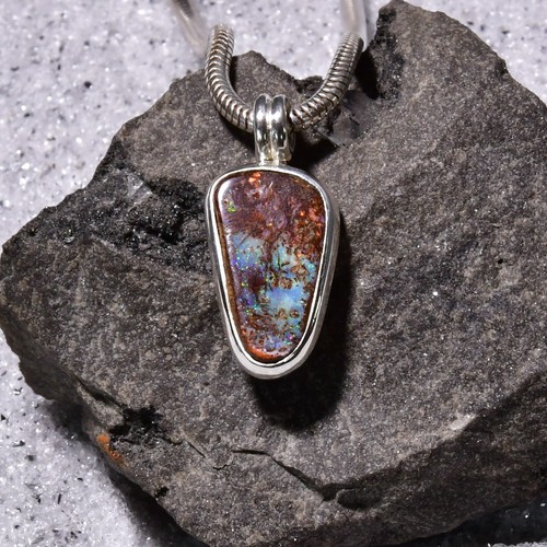 Boulder opal anhänger - opal, 925er