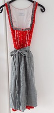 Tolles Dirndl Größe 36 rot/weiß/grün mit Schürze und Unterrock, 3-teilig***WIESN