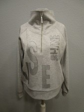 Monari Sweatshirt Stehkragen Langarm Strass Druck grau Gr.38 neuw. (Ak4060-24)