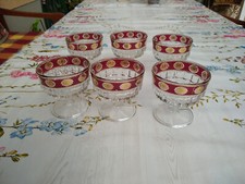 Sechs Eisschalen Buntglas sehr