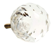 Möbel knopf rund Diamant Glas