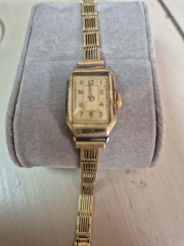 Damenuhr art deco 585 gold - damenuhr,