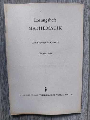 Schulbuch ddr lösungsheft - -,
