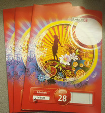 3 Schulhefte  Lineatur 28