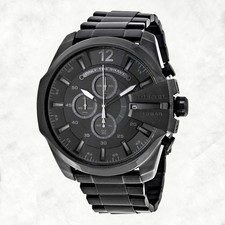Chronograph Herrenuhr Diesel DZ4355 Mega Chief Schwarzes Zifferblatt Edelstahl