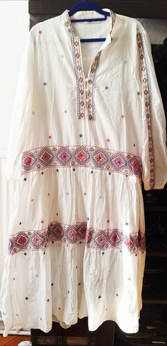 Zara maxikleid cremeweiß - zara,