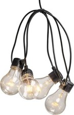 Konstsmide LED Biergartenkette klar, Batteriebetrieben, Timer