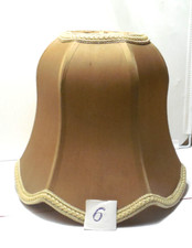 Stoff Seide Lampenschirm E14 braun Glockenform H - 22cm