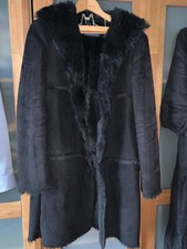 Mantel MEXX Gr M 38 Coat selten getragen schwarz FakeFur Lammfell opus esprit