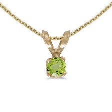 LXR 14k Gelbgold Rund Peridot