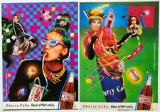 2 Original Magazinwerbungen von CHERRY COKE  H 28,5/B 20,5 cm