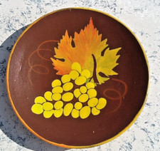 alter Deko Obst Wandteller Teller Trauben Motiv Keramik Volkskunst handarbeit