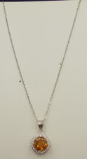 Citrin - Anhänger  mit Kette    Sterlingsilber 925