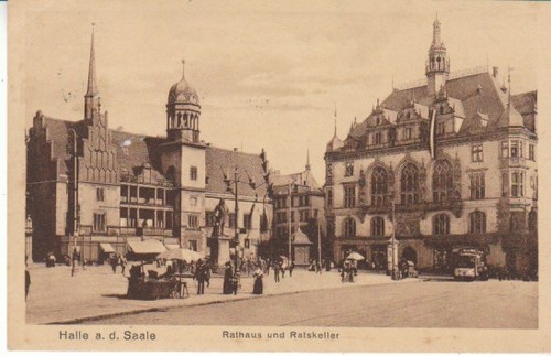 Halle rathaus und - halle,