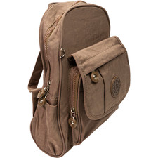 kleiner Rucksack Cityrucksack Crinkle Nylon Braun sehr leicht robust Unisex