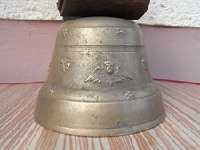 antike Engel Kuhglocke Alpen Glocke Lederband Hof Weide Vieh Kreuz Putto Schelle