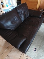 2-teilige Leder-Couch Garnitur