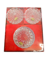 Elisabeth-Hütte 3er Set Glasuntersetzer Bleikristall hochglanz Klarglas poliert 