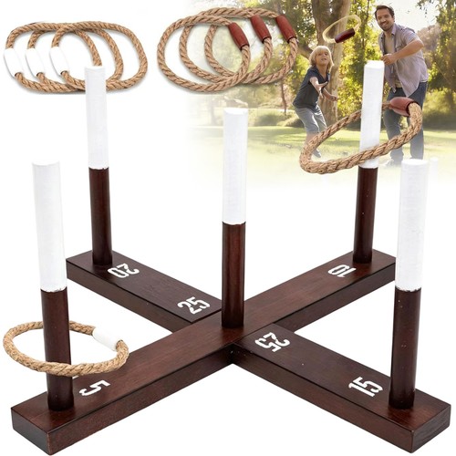 Ringwurf spiel aus holz - ringwurf, mit