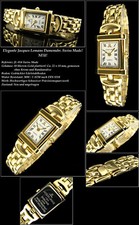 Luxuriöse JACQUES LEMANS Damenuhr JL-814 Swiss made 10 Micron vergoldet römisch