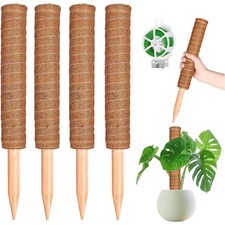 Pflanzstab, 4 Stück 41CM Pflanzstäbe Kokos Moosstab für Monstera Pflanze Rank...