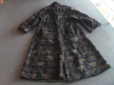 Patchwork Wendemantel aus Dreiecken Persianer/Leder---Leder/Leder Gr.38