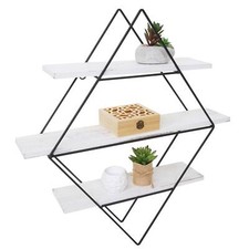 B-Ware Wandregal MCW-A80, Hängeregal Regal, Industriedesign Echtholz shabby weiß