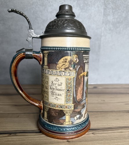Antiker mettlach bierkrug - antiker,