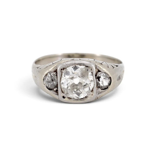 Art deco 18k gold ring - art,