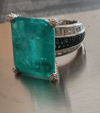 Unikat Silber 925 Ring Mit grüner Turmalin Stein
