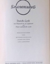 Sammlung : Deutsche Lyrik von