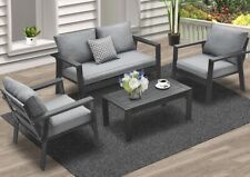 MeXo 4-Sitzer Balkonmöbel Set Alu Gartenmöbel Set Sitzgruppe Lounge Gartenset