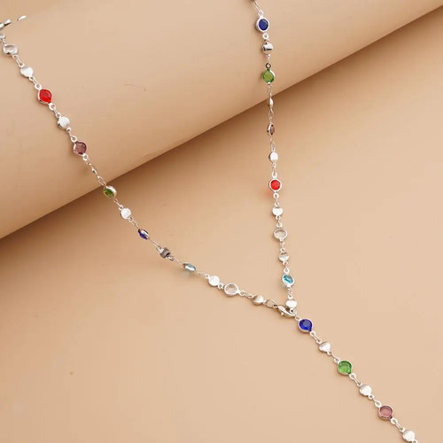 Bunte edelstein kette lange - bunte,
