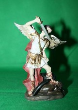 Dekorationsfigur Heiliger Michael auf Sockel mit Schwert 13 cm