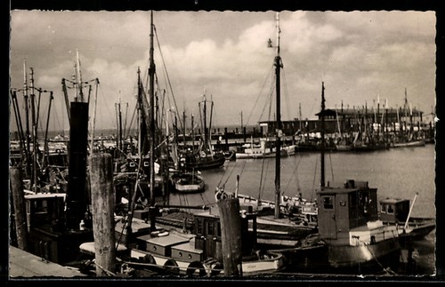 Ansichtskarte norddeich hafen - ansichtskarte,