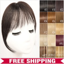100% Remy Echthaar Pony Luft Bangs Clip In Haarteile Extensions Air Fringe Braun