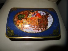 alte Nürnberger Lebkuchen Nikolaus Spieluhr Truhe Blechdose Gebäckdose 