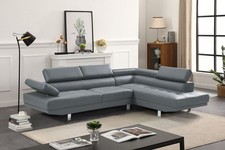 Eck-Sofa mit verstellbarer Kopf- und Armlehne - Grau