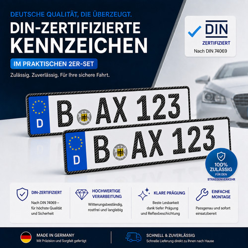 Carbon kfz kennzeichen - kennzeichen, |