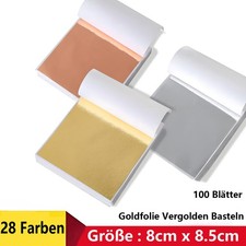 100 Blatt Blattgold Imitat Blattmetall Schlagmetall Goldfolie Vergolden Basteln
