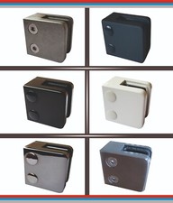 Glashalter Glasklemme Glass Clamp Zink Schwarz RAL 9005 Anthrazit RAL 7016 Weiß