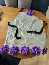 Glam Kochschürze mit Pailletten und Blüten, Glitzer Schürze