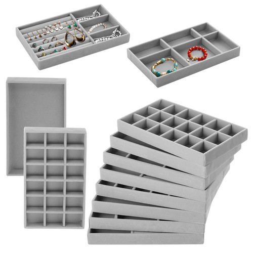 Schmucktablett organizer samt - schmucktablett,