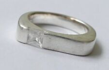 Ring viereckiger Zirkonia 925 Silber rhodiniert Vintage 90er ring silver