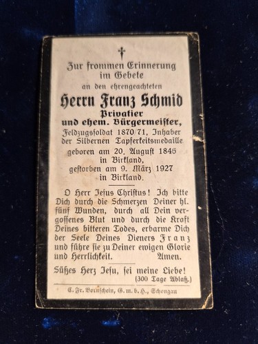 Sterbebild träger silberne - träger,