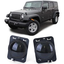 Paar schwarze LED Seitenblinker Rauchpaar passend, für Jeep Wrangler JK 07-17